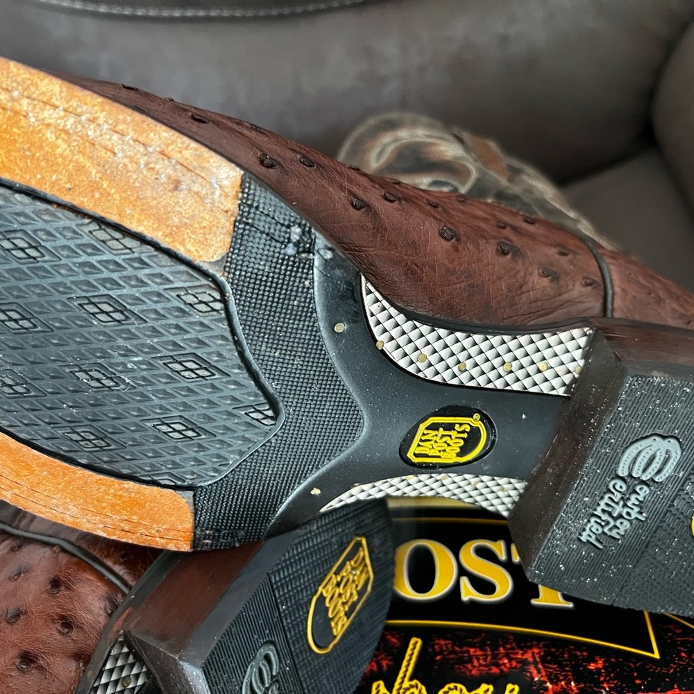 ***SOLD~~~~~>NWT Dan Post Dillinger Full Quill Ostrich Square Toe Cowboy Boots - Picture 9 of 15